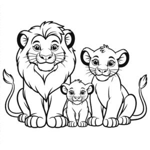 Desenho Fácil da Família do O Rei Leão