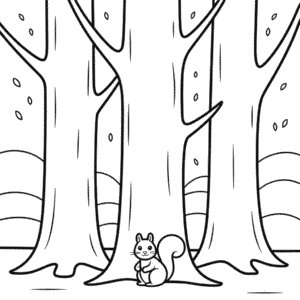 Desenho Fácil da Floresta no Outono