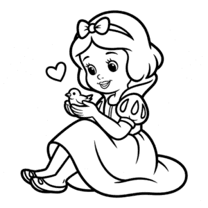 Desenho Fácil da Fofa Branca de Neve
