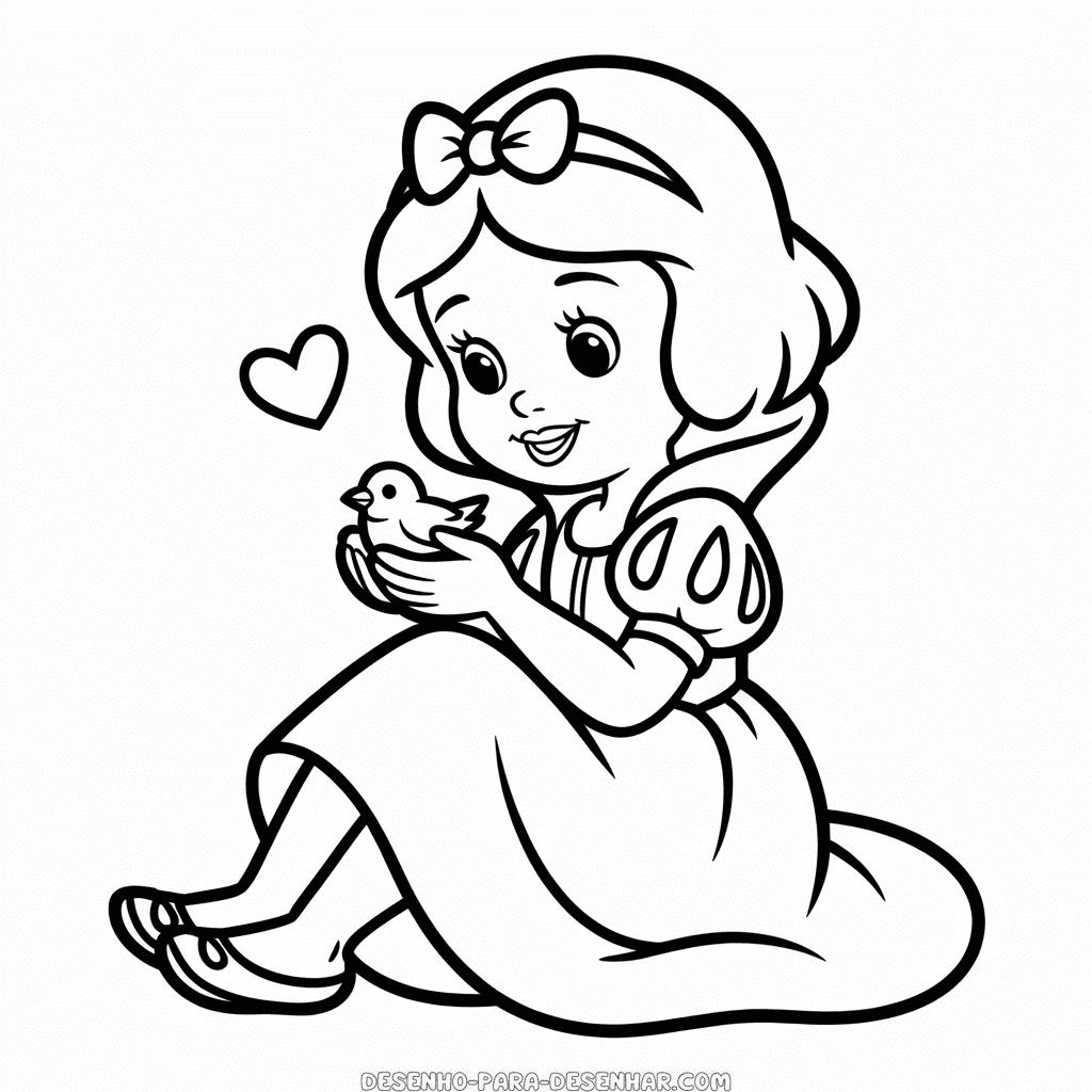 Desenho Fácil da Fofa Branca de Neve