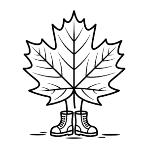 Desenho Fácil da Folha Fofa do Outono