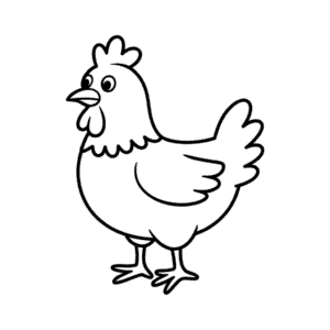 Desenho Fácil da Galinha Divertida