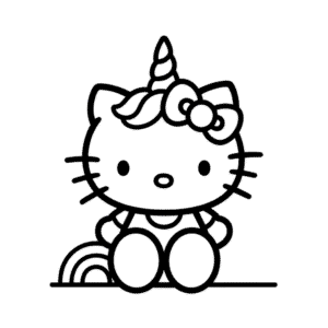 Desenho Fácil da Hello Kitty com Fantasia de Unicórnio
