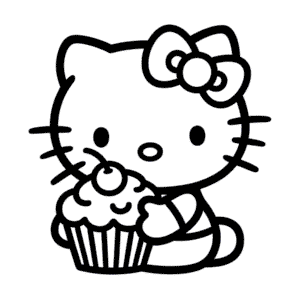 Desenho Fácil da Hello Kitty e do Cupcake
