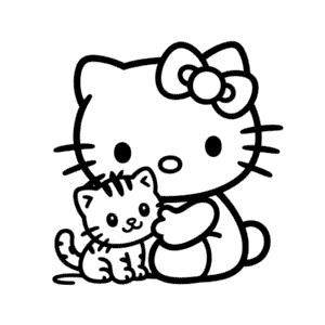 Desenho Fácil da Hello Kitty e do Gato