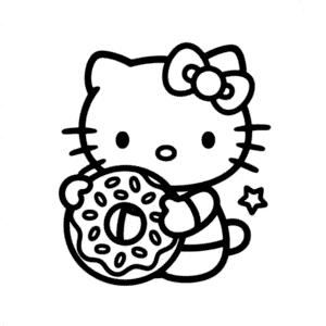 Desenho Fácil da Hello Kitty e Donut