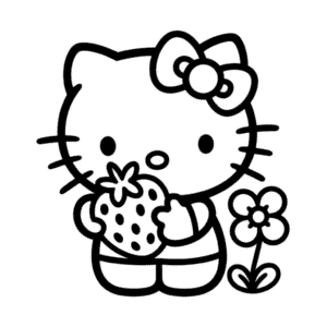 Desenho Fácil da Hello Kitty e Morango