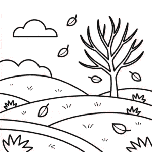 Desenho Fácil da Paisagem de Outono