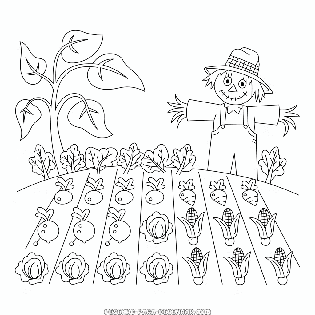 Desenho Fácil da Plantação da Fazenda
