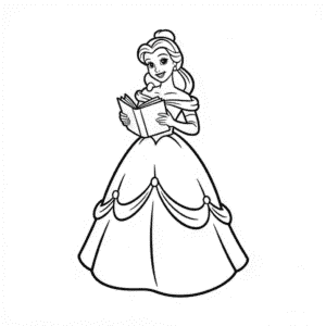 Desenho Fácil da Princesa Disney Lendo um Livro