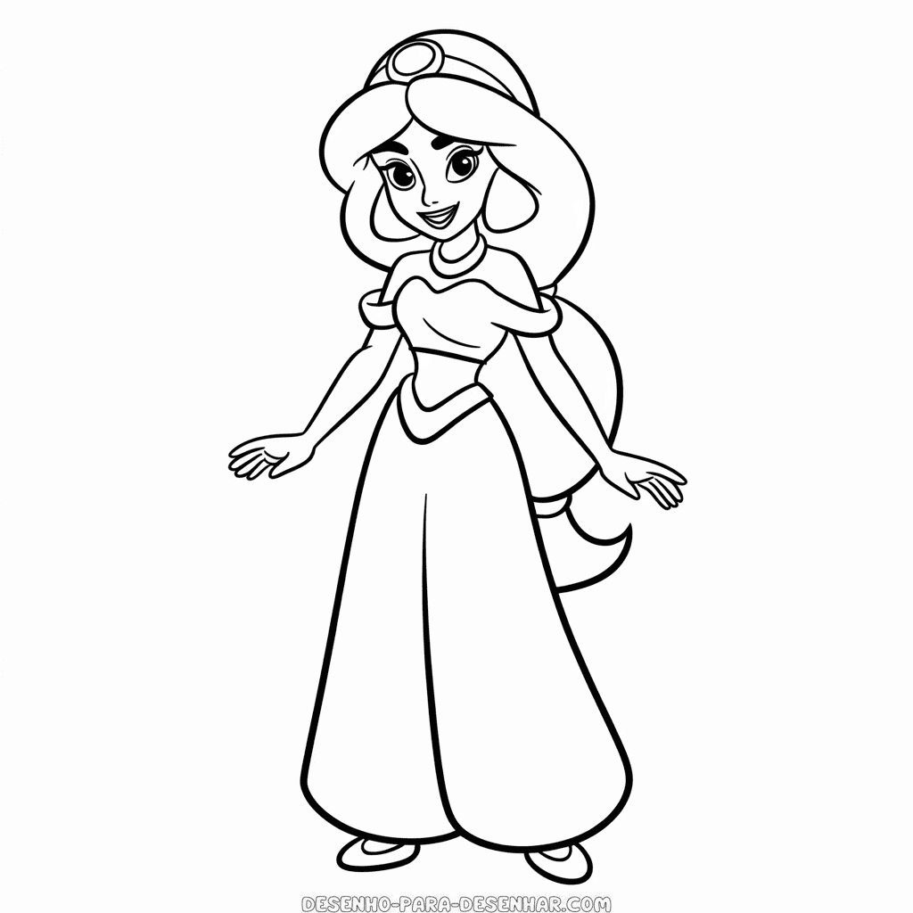 Desenho Fácil da Princesa Jasmine