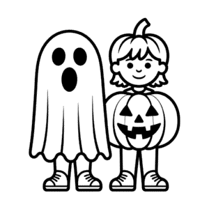 Desenho Fácil das Crianças do Halloween