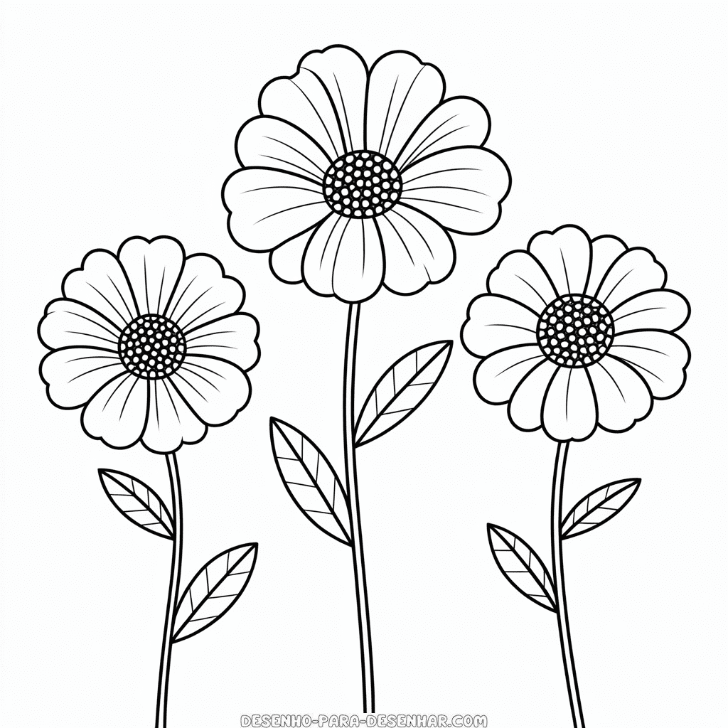Desenho Fácil das Flores do Outono