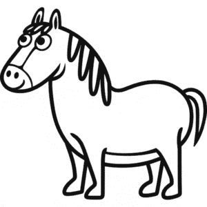 Desenho Fácil de Cavalo para Crianças