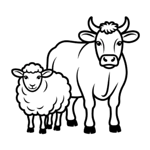 Desenho Fácil de Ovelhas e Gado