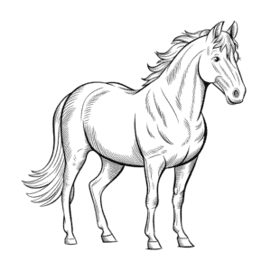 Desenho Fácil de um Cavalo Realista