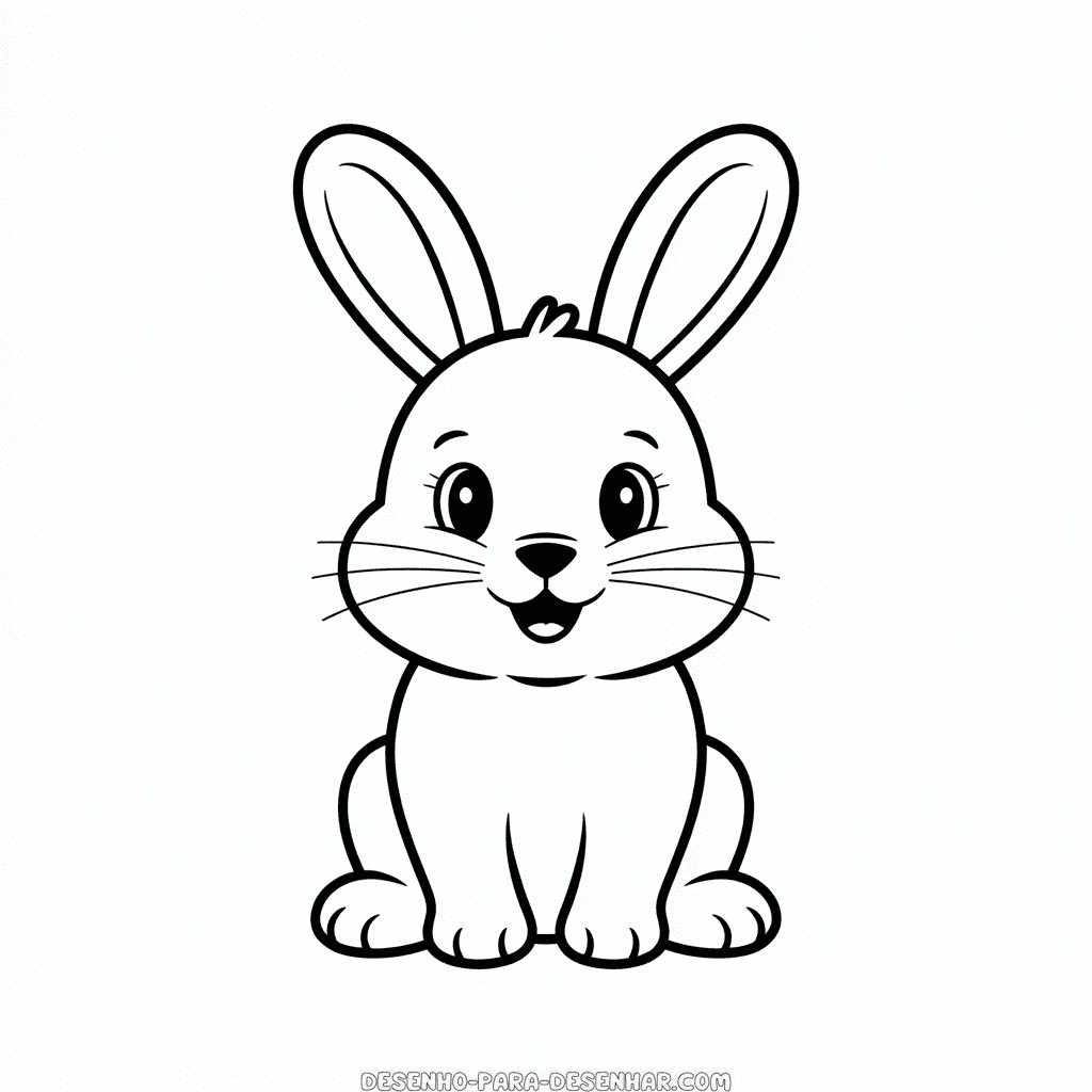 Desenho Fácil de um Fofo Coelho