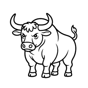 Desenho Fácil de um Touro Bravo