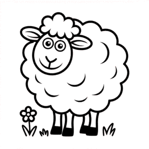 Desenho Fácil de uma Ovelha Desenho Animado Divertida