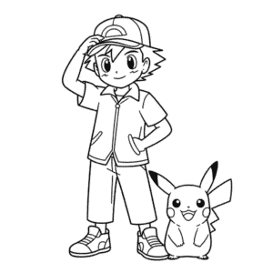 Desenho Fácil do Ash e Pikachu