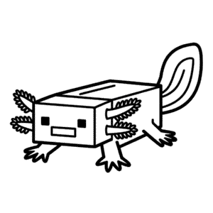 Desenho Fácil do Axolotl do Minecraft