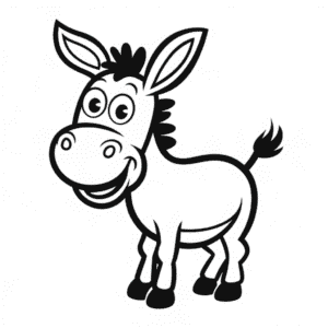 Desenho Fácil do Burro de Desenho Animado