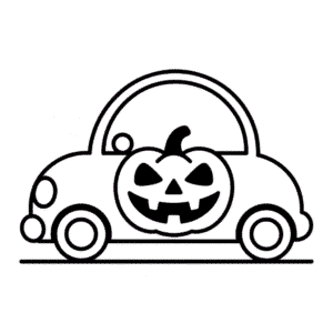 Desenho Fácil do Carro de Halloween