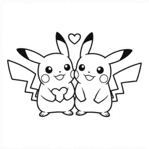 Desenho Fácil do Casal Pikachu