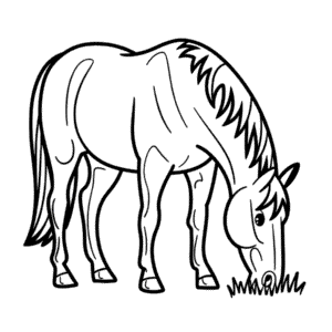 Desenho Fácil do Cavalo Comendo