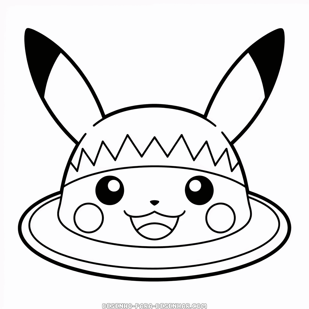 Desenho Fácil do Chapéu do Pikachu