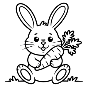 Desenho Fácil do Coelho no Outono