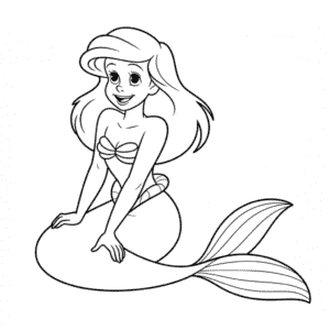 Desenho Fácil do Contorno da Ariel