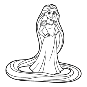 Desenho Fácil do Contorno da Rapunzel