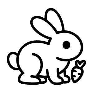 Desenho Fácil do Contorno de um Coelho