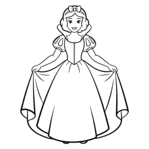 Desenho Fácil do Corpo Inteiro da Branca de Neve