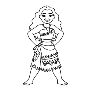 Desenho Fácil do Corpo Inteiro da Moana
