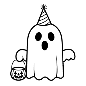 Desenho Fácil do Halloween Preto e Branco