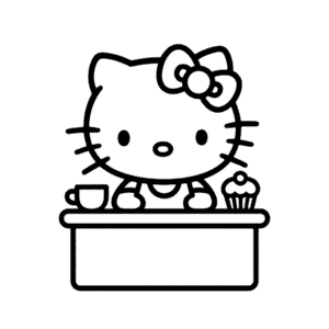 Desenho Fácil do Hello Kitty Café