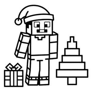 Desenho Fácil do Minecraft de Natal