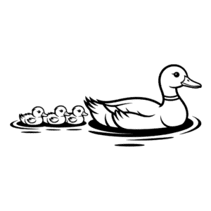 Desenho Fácil do Pato e dos Patinhos