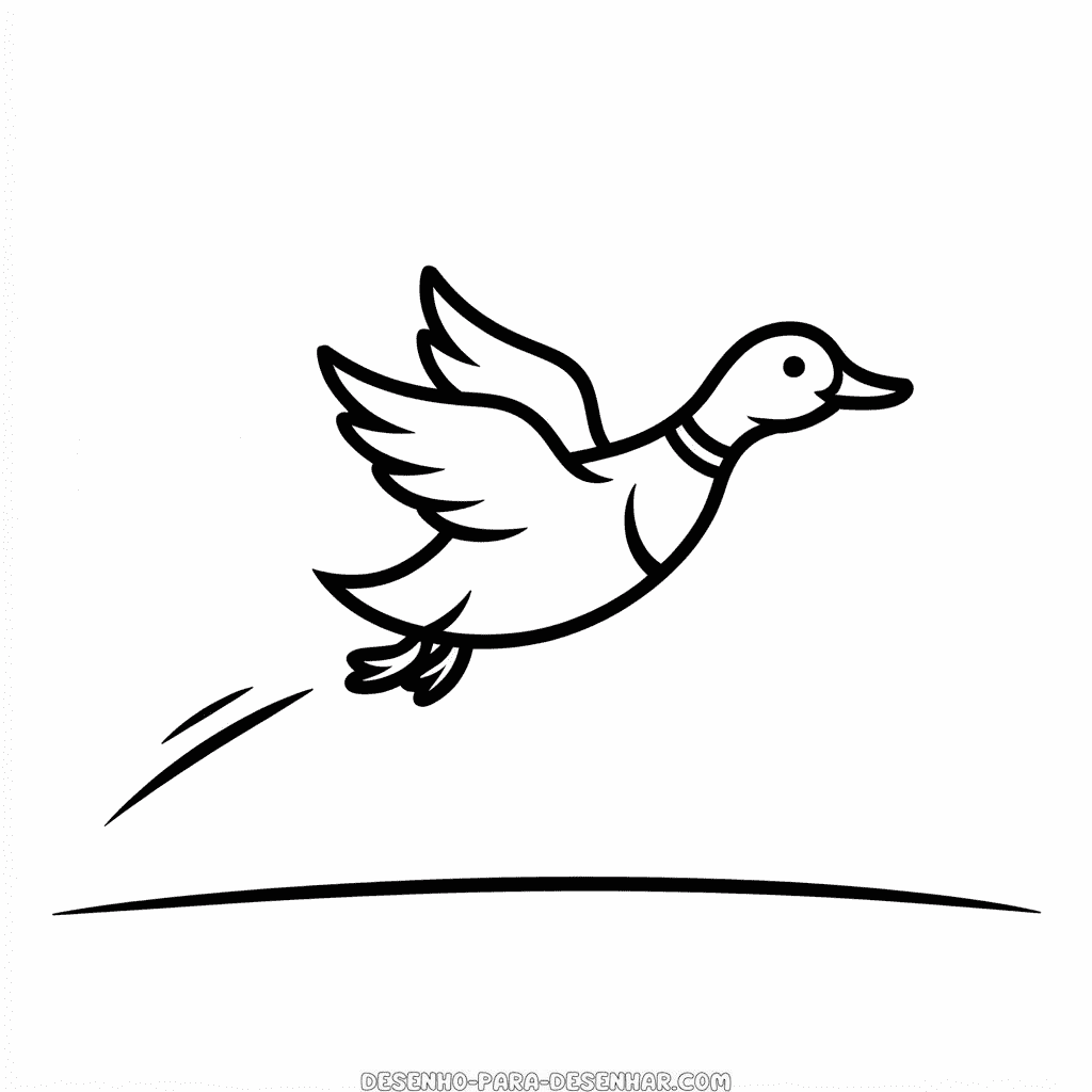 Desenho Fácil do Pato Voando