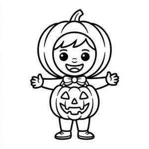 Desenho Fácil do Personagem Fofo de Halloween