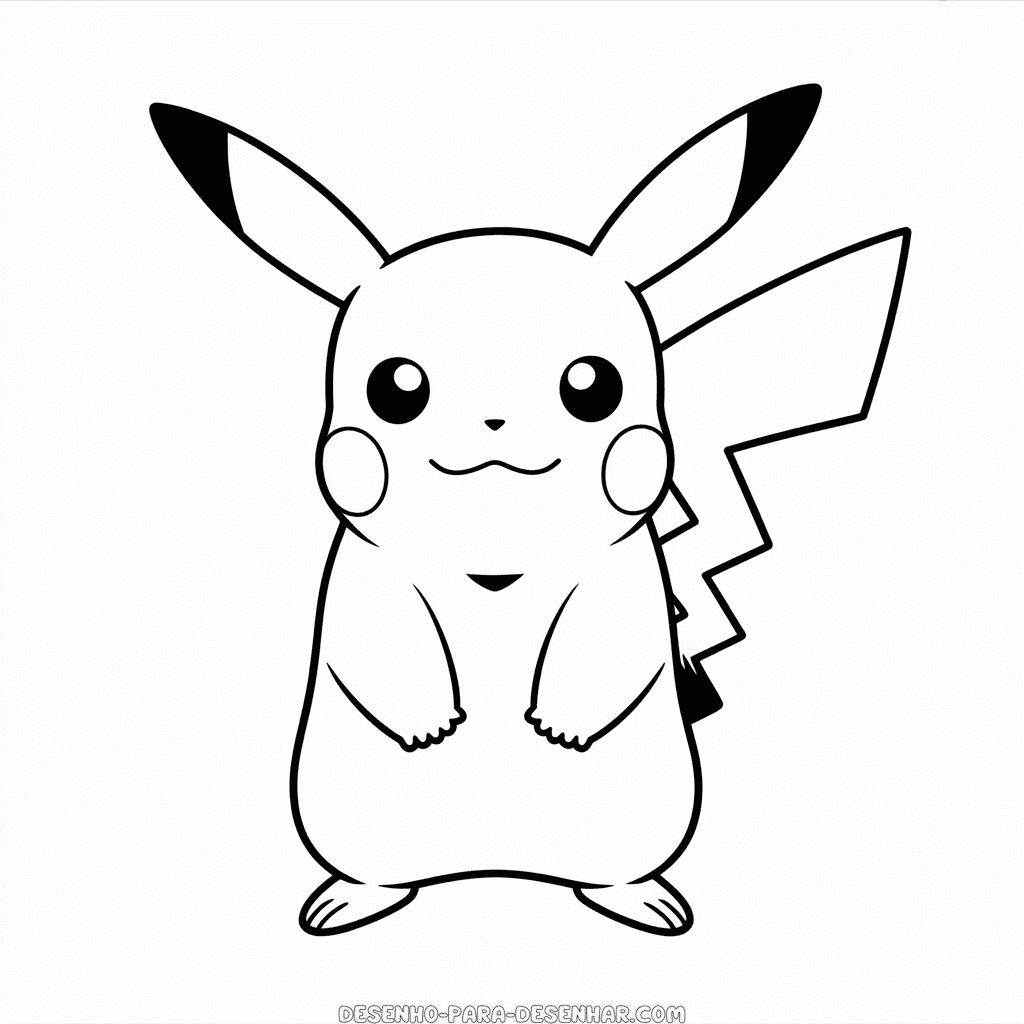 Desenho Fácil do Pikachu Básico