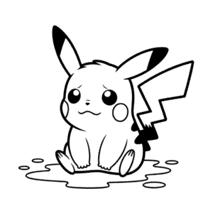 Desenho Fácil do Pikachu Chorando