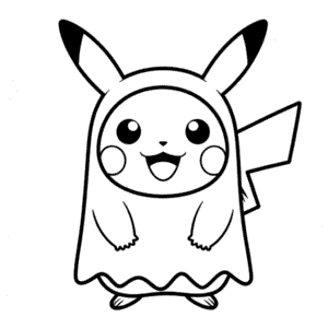 Desenho Fácil do Pikachu de Halloween