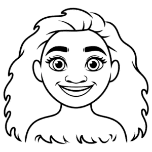 Desenho Fácil do Rosto da Moana