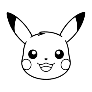 Desenho Fácil do Rosto do Pikachu