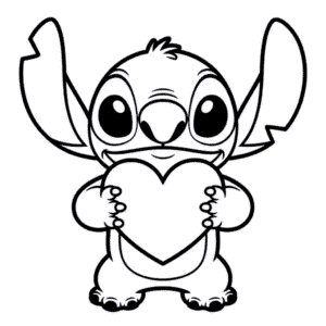Desenho Fácil do Stitch com Coração