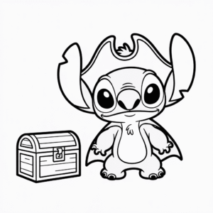 Desenho Fácil do Stitch de Pirata