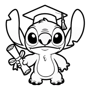 Desenho Fácil do Stitch na Formatura